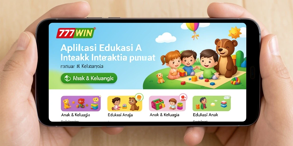 Tampilan antarmuka edukasi anak yang menarik dan interaktif.