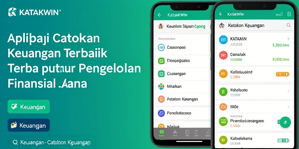 Antarmuka pengguna KATAKWIN menampilkan fungsi Catatan Keuangan yang intuitif.