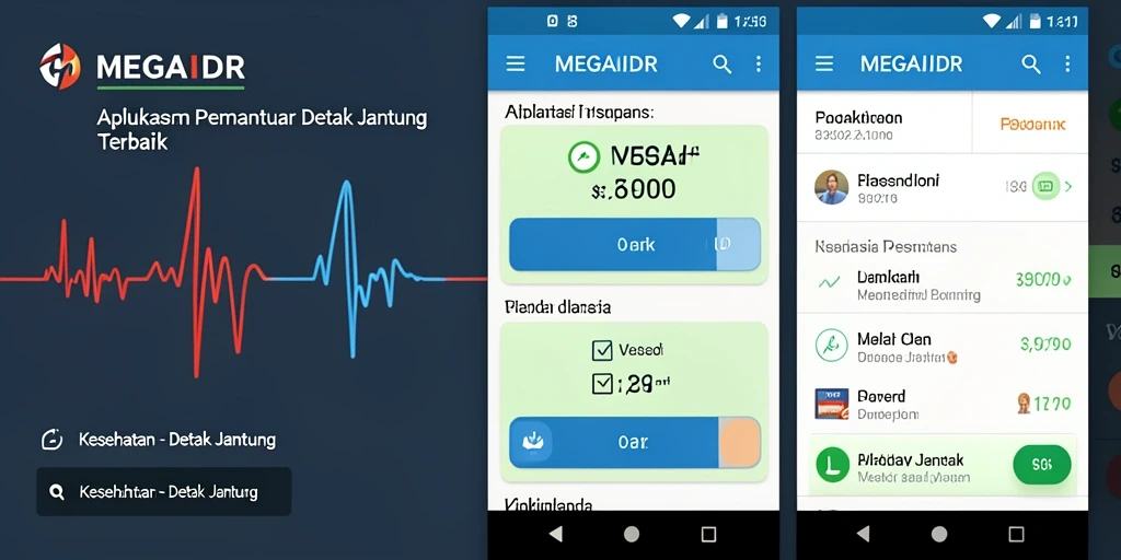 Antarmuka MEGAIDR yang bersih dan informatif untuk pemantauan detak jantung.