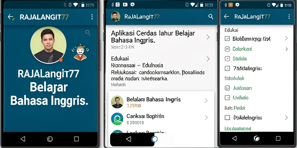 Tampilan antarmuka RAJALANGIT77 untuk belajar Bahasa Inggris yang interaktif.