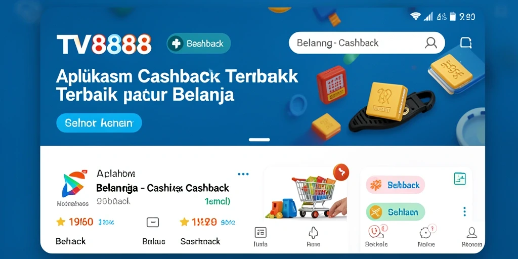 Antarmuka aplikasi TV888 yang sederhana dan fungsional untuk cashback.